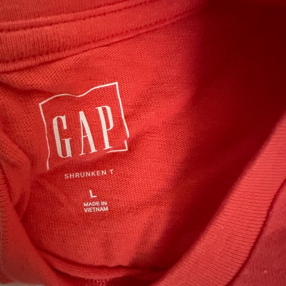 GAP Rose Bush Pink Cropped Graphic Tee - Size: L - Picture 5 of 6